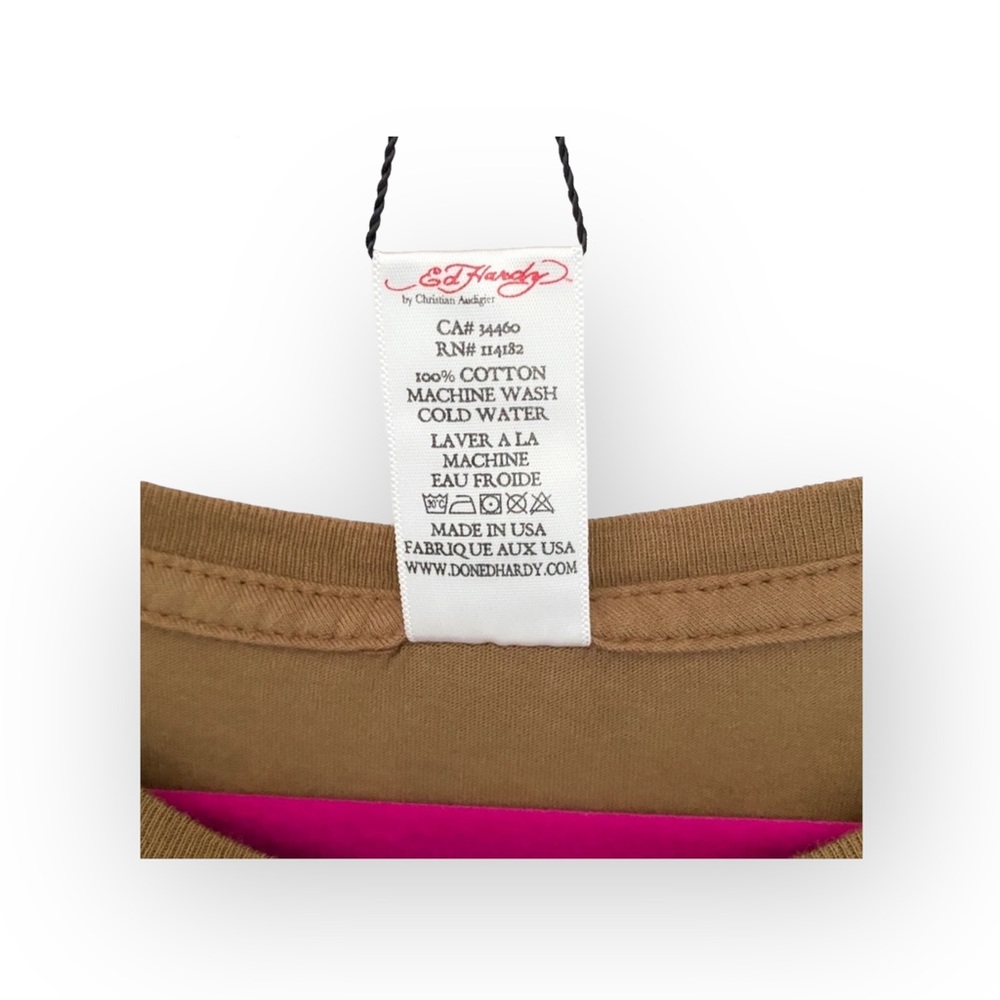 new Ed Hardy ☻︎ Punks Not Dead ☻︎ Barefoot Tee T Shirt Dress ☻︎ Tattoo Crystals - Picture 7 of 16